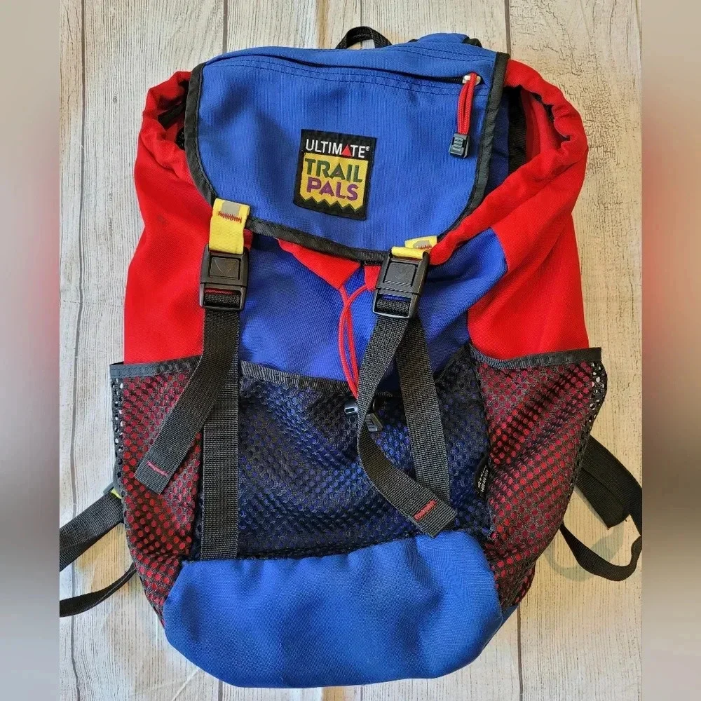 Ultimate Trail Pals Vintage Retro 1990's Outdoor Backpack Blue Red ☆Rare☆